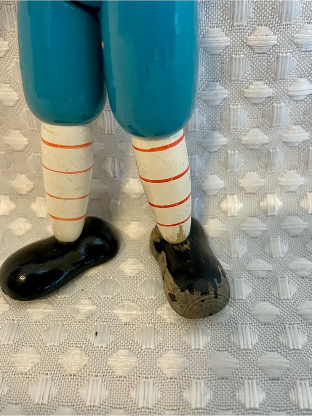 Vintage Pinocchio Wooden Peg Doll Jointed Hand Painted Figurine 7" Tall #672 - Picture 4 of 10